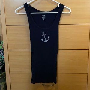 XS J. Crew Anchor Tank in Navy